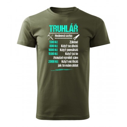 Tričko Truhlář - sazba